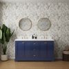 Vanity Sink Combo featuring a Marble Countertop, Bathroom Sink Cabinet, and Home Decor Bathroom Vanities - Fully Assembled Blue 60-inch Vanity with Si