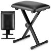 5 Core Keyboard Bench X Style Piano Stool Thick Padded Seat 16.3 to 19.6 inch Adjustable Keyboards Chair Black - KBB 02 BLK