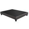 Contemporary 14 in. Platform Mattress Foundation, Full Size Upholstered Bed Frame Base, Dark Gray