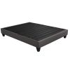 Contemporary 14 in. Platform Mattress Foundation, Twin Size Upholstered Bed Frame Base, Dark Gray