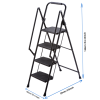 Four step ladder, lightweight folding four step stool, wide anti slip pedal and safety handle, sturdy steel ladder, multi-purpose step ladder, suitabl