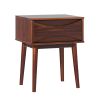 Mid-Century Modern 1-Drawer Solid Wood Nightstand ‚Äì Walnut