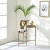 Gold Plant Stand with 3 Open Storage Compartment