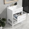 24" Bathroom Vanity With Sink, Bathroom Storage Cabinet with Drawer and Open Shelf, Solid Wood Frame