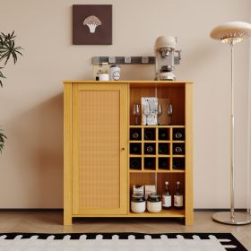 Storage Cabinet, Rattan Cabinet with 2 Adjustable Shelves,Sideboard Buffet Cabinet, wine cabinet,Coffee Bar Cabinet for Living Room