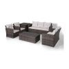 Patio Furniture Set, 6-Piece Patio Furniture Sets Outdoor Wicker Conversation Sets All Weather PE Rattan Sectional Sofa Set with Cushions & Desktop St