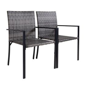 2 Pieces Patio Chairs Set,Outdoor Wicker Dining Chairs All-Weather PE Rattan Armchair,Steel Frame,for Garden Outdoor Furniture for Backyard Deck,Suppo