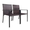 Patio Dining Chairs Set of 2 Stackable Outdoor-Indoor Wicker Chairs All-Weather PE Rattan with Armchair,Firepit Armchair for Garden Backyard and Resta