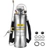 VEVOR 3Gal Stainless Steel Sprayer, Set with 20" Wand& Handle& 3FT Reinforced Hose, Hand Pump Sprayer with Pressure Gauge&Safety Valve, Adjustable Noz