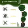 HOMCOM 3ft/35.5" Artificial 3 Ball Boxwood Topiary Tree with Pot, Indoor Outdoor Fake Plant for Home Office, Living Room Decor