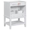 24" Bathroom Vanity With Sink, Bathroom Storage Cabinet with Drawer and Open Shelf, Solid Wood Frame