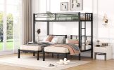 Twin over Twin & Twin Bunk Beds for 3, Twin XL over Twin & Twin Bunk Bed Metal Triple Bunk Bed