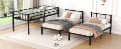 Twin over Twin & Twin Bunk Beds for 3, Twin XL over Twin & Twin Bunk Bed Metal Triple Bunk Bed