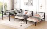 Twin over Twin & Twin Bunk Beds for 3, Twin XL over Twin & Twin Bunk Bed Metal Triple Bunk Bed