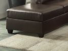 New Contemporary 3-PCS Reversible Sectional Set Living Room Furniture Espresso Faux Leather Couch Sofa Chaise Ottoman