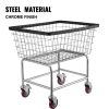 VEVOR Wire Laundry Cart, 2.5 Bushel Wire Laundry Basket with Wheels, 21''x27''x27.5'' Commercial Wire Laundry Basket Cart, Steel Frame with Chrome Fin