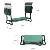 Outdoor 2-in-1 Garden Stool and Kneeler;  Garden Bench with Tool Bags;  Kneeling Pad;  Gift for Parent;  Portable;  Green