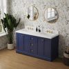 Vanity Sink Combo featuring a Marble Countertop, Bathroom Sink Cabinet, and Home Decor Bathroom Vanities - Fully Assembled Blue 60-inch Vanity with Si