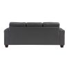 Living Room Gray Modern Comfort Sofa 1pc Premium Faux Leather Upholstery Tufted Detail Solid Wood Frame Furniture