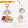 2 Tier Serving Tray Round Farmhouse Kitchen Table Tray Stand Food Fruits Cupcake Display Coffee Countertop Tray