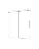 6076 Chrome frameless one fixed and one shifted Shower Door, 2 3/4inches 70MM 304 stainless steel large pulleys with adjustable soft closing function