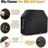 Barbecue Cover Weatherproof 210d Oxford Cloth Tear-resistant Grill Hood With Self-adhesive Straps Storage Bag 145x61x117cm