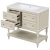 36" Bathroom Vanity Cabinet with Sink Combo Set, Undermount Resin Sink, Free Standing Vanity Set with 4 Drawers, Solid Wood Frame Bathroom Cabinet, Be