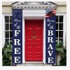 1set/2pcs; American Flag Patriotic Soldier Porch Sign Banners; Patriotic Decoration For Memorial Day-4th Of July; Independence Day Veterans Day Labor