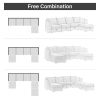 Modular Sectional Sofa, Convertible Sofa Couch with Storage, Sleeper Sectional Sofa Set, Flexible Modular Combinations Fabric Couch for Living Room