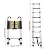 8.5FT telescopic ladder, telescopic aluminum alloy multi-purpose folding telescopic ladder with hooks and triangular support frame, suitable for outdo