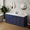 Vanity Sink Combo featuring a Marble Countertop, Bathroom Sink Cabinet, and Home Decor Bathroom Vanities - Fully Assembled Blue 72-inch Vanity with Si