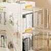 4-Tier Rolling Storage bookcase with Wheels, Large Capacity Storage bins, Mobile Multifunction Utility Rolling Storage Organizer,Mobile Shelvi, living