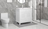 30" Bathroom Vanity with Sink, Bathroom Cabinet with Two Doors and One Drawer