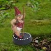 1pcs Gnome Figure Statue Crafts; Resin Women Pole Dancing Goblin Ornaments; For Garden Home Decor Bedroom Office Lawn (3.6*3.2*6.6inch)