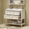 36" Bathroom Vanity Cabinet with Sink Combo Set, Undermount Resin Sink, Free Standing Vanity Set with 4 Drawers, Solid Wood Frame Bathroom Cabinet, Be