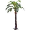 Outsunny 5' Artificial Lighted Palm Tree with 3 Coconuts, 200 LED Light, Color Changing Light Up Tropical Palm Tree with Remote for Indoor, Outdoor, P