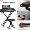 5 Core Keyboard Bench X Style Piano Stool Thick Padded Seat 16.3 to 19.6 inch Adjustable Keyboards Chair Black - KBB 02 BLK