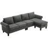 [NEW ARRIVED] [VIDEO PROVIDED]Convertible Sectional Sofa with Storage,L-shaped sofa,Four-seater sofa,Modern Linen Fabric Sectional Couches for Living