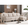 [NEW ARRIVED] [VIDEO PROVIDED] Convertible Sectional Sofa with Storage,L-shaped sofa,Four-seater sofa,Modern Linen Fabric Sectional Couches for Living