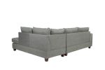 Beautiful 3-pcs Sectional Sofa Steel Dorris Fabric Cushion Sofa Chaise Ottoman Reversible Couch Pillows Living Room Furniture