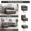 Modular Sectional Sofa, Convertible Sofa Couch with Storage, Sleeper Sectional Sofa Set, Flexible Modular Combinations Fabric Couch for Living Room