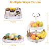 2 Tier Serving Tray Round Farmhouse Kitchen Table Tray Stand Food Fruits Cupcake Display Coffee Countertop Tray