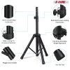 5 Core Speaker Stand Tripod Pair Tall Height Adjustable Heavy Duty DJ Light Floor Stands Universal 35mm Pole Mount PA Studio Monitor Large Subwoofer S