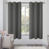 2 Panels Blackout Curtains for Bedroom with Grommet 42x63 inch Dark Grey Room Darkening Window Curtains Thermal Insulated Drapes