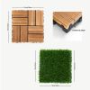 36pcs DIY wood-plastic carbonized floor, 8pcs simulated lawn, waterproof and sunscreen, transform your outdoor space!