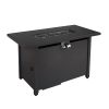 Living Source International 25'' H x 42'' W Steel Outdoor Fire Pit Table with Lid