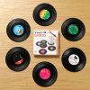 6pcs Record Design Coasters With Gift Box; Vinyl Record Coasters For Drinks Novelty ; Funny Absorbent Retro Style Home Decor; Hot Coffee Cup Placement