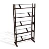 Media Storage Rack with Sliding Dividers in Espresso Brown