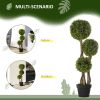 Artificial Plant for Home Decor Indoor & Outdoor Fake Plants Artificial Tree in Pot, 3 Ball Boxwood Topiary Tree for Home Office, Living Room Decor, L