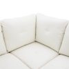 White Faux Leather Living Room Sofa Set A